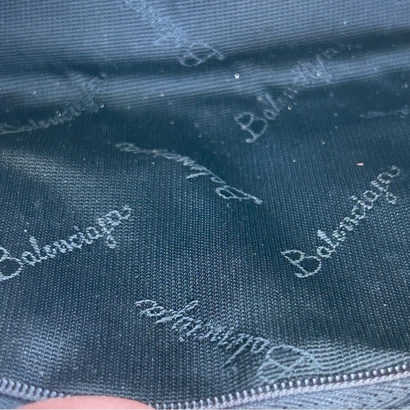 Vintage Balenciaga Paris Black Pouch Make up Bag Cosmetic Case - Picture 5 of 11